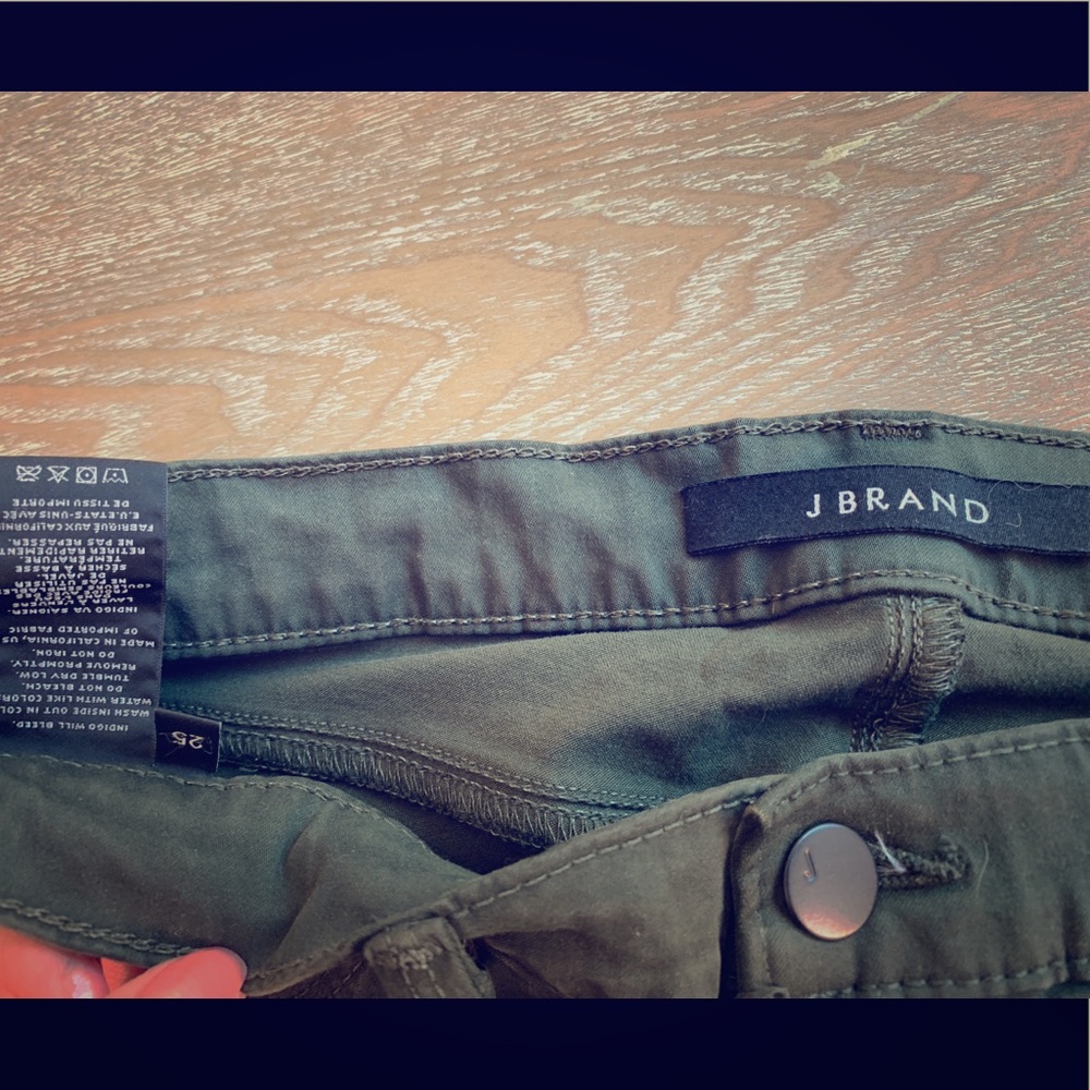 J brand dark green skinny jeans